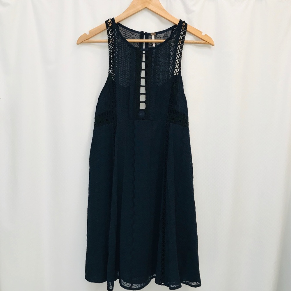 Free People Wherever You Go Crocheted Mini Dress